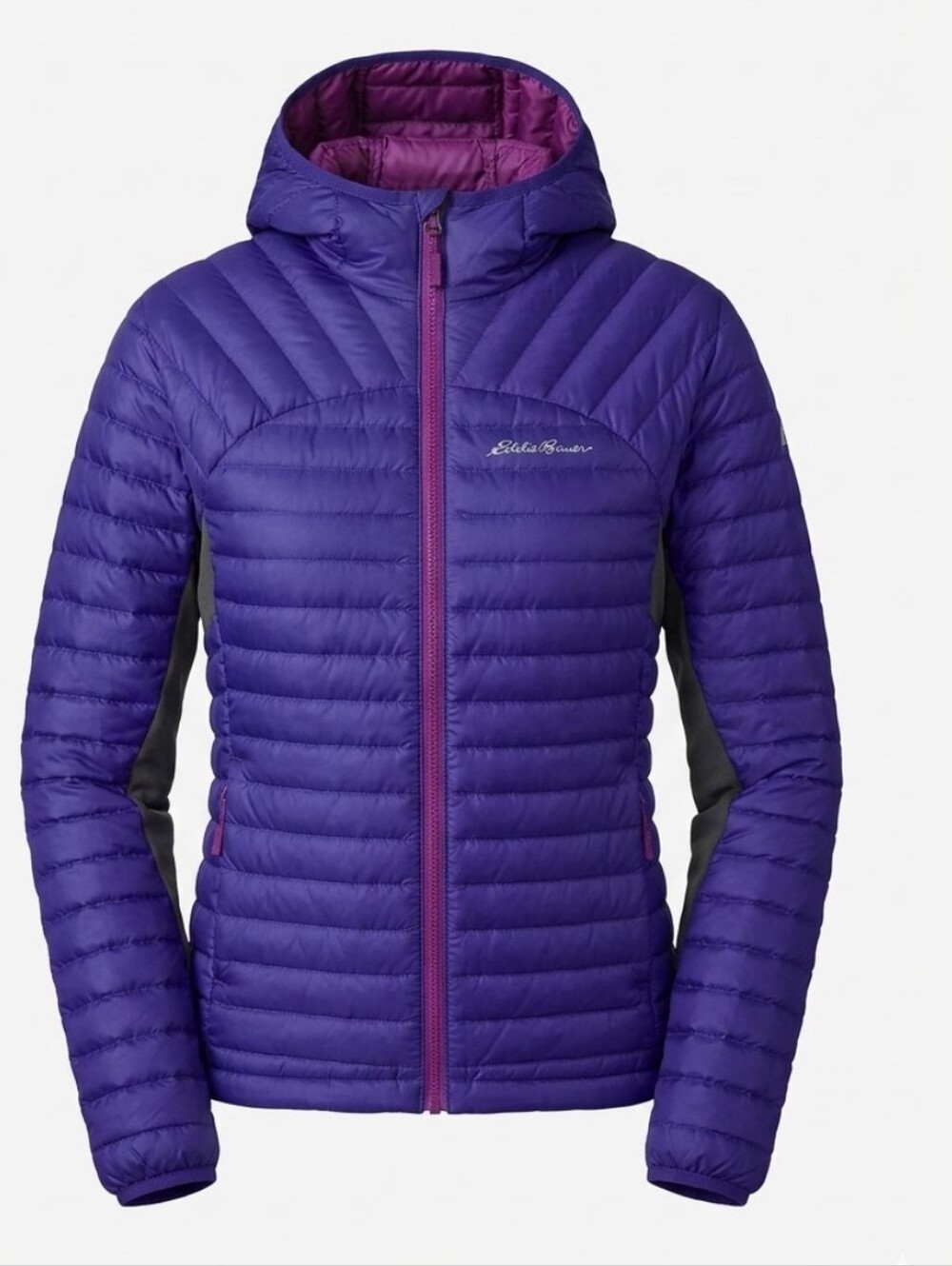 Eddie Bauer Girls' Deep Purple Hooded Quilted Puffer Jacket Sz M(10)